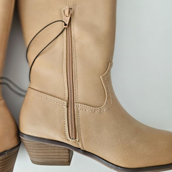 Universal Thread Womens Western Knee High Light Brown Memory Foam Boots Size 6.5 - Picture 6 of 11
